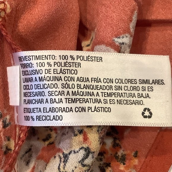 Xhiliration Mini Dress Size Small Spaghetti Straps Orange Floral Print Y2K 90s - Picture 9 of 10